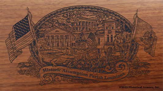 Assumption Parish Louisiana Engraved Rifle Buttstock