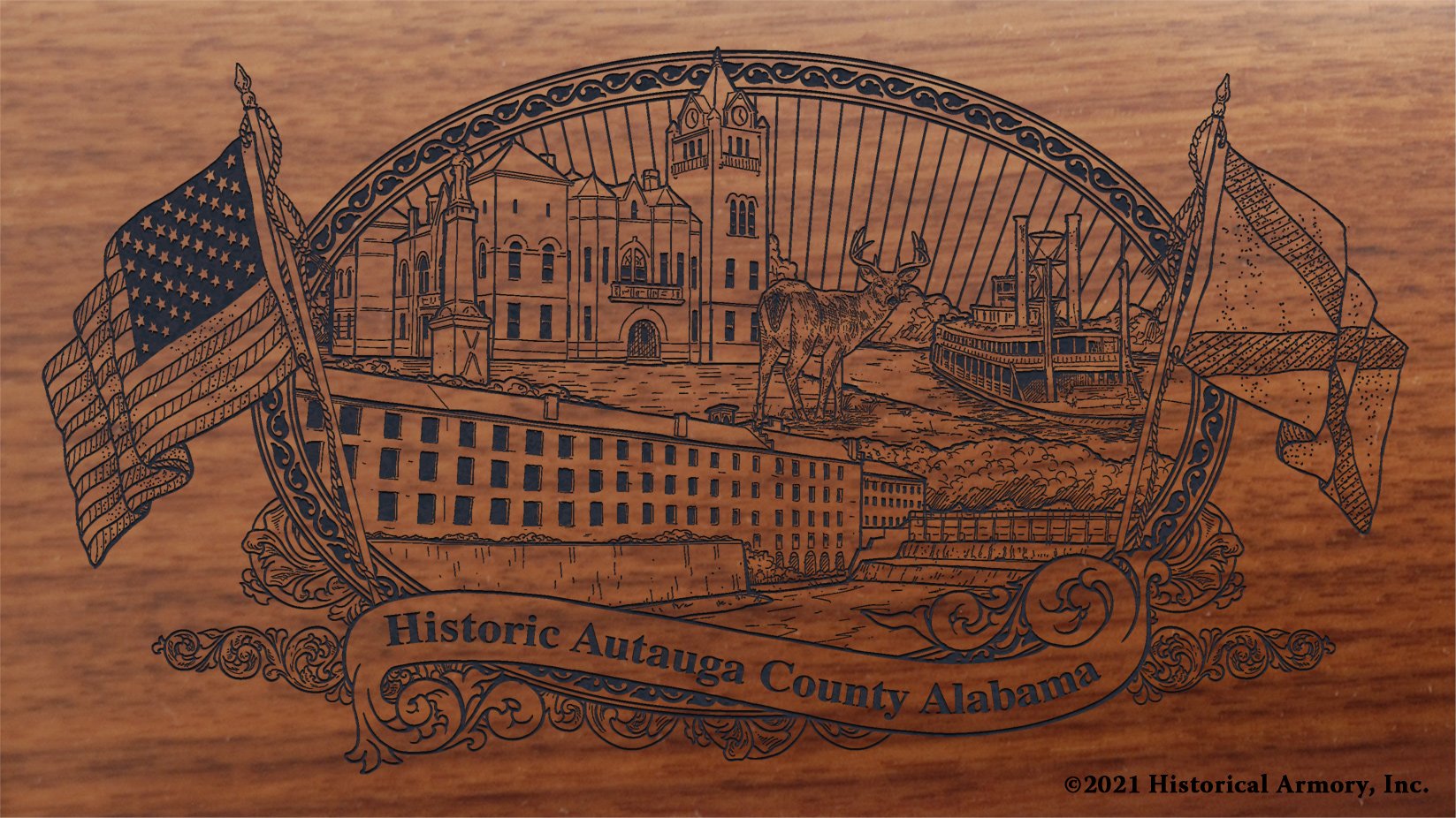 Engraved artwork | History of Autauga County Alabama | Historical Armory