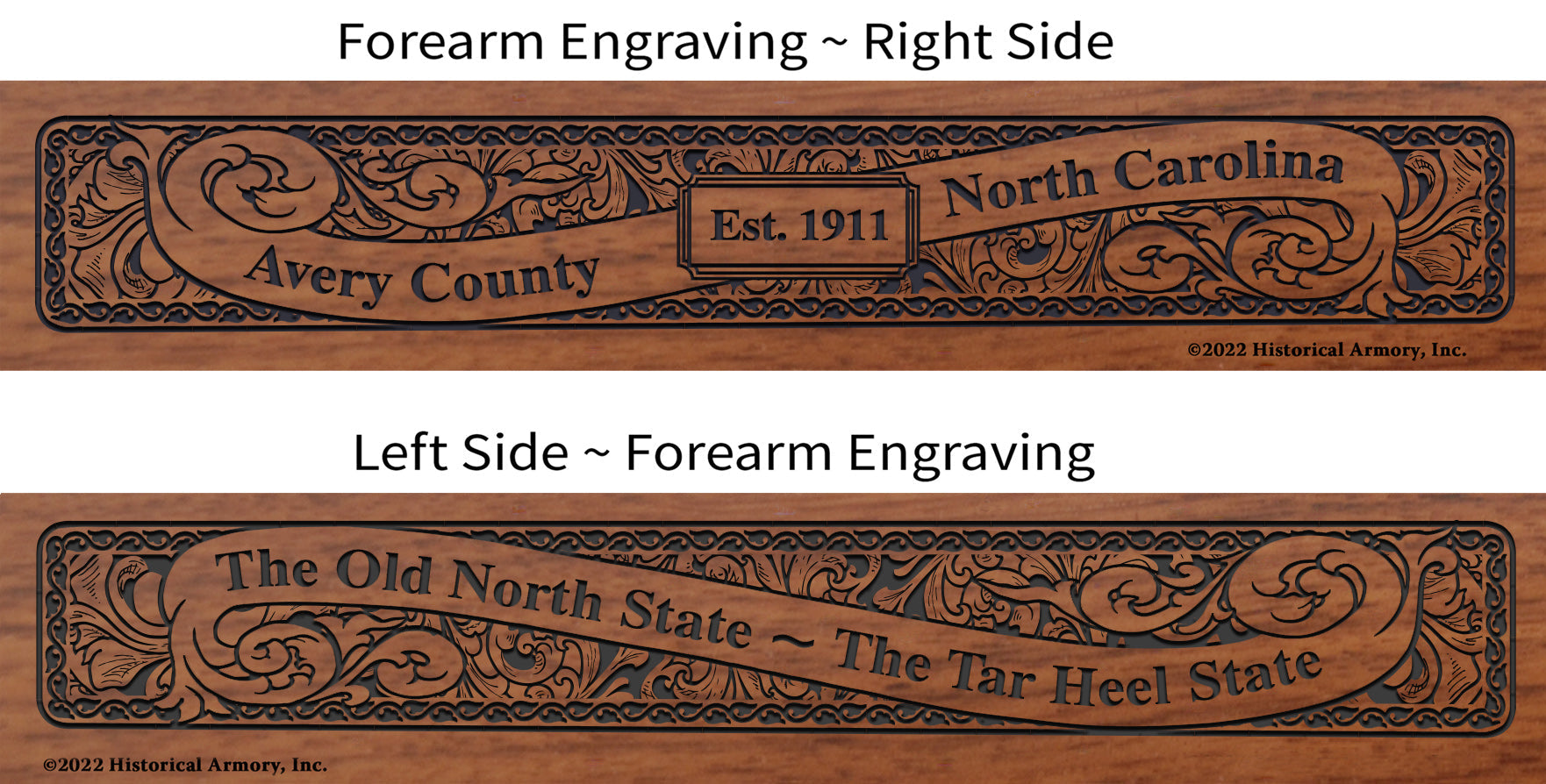 Avery County North Carolina Engraved Rifle Forearm
