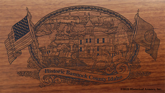 Bannock County Idaho Engraved Rifle Buttstock