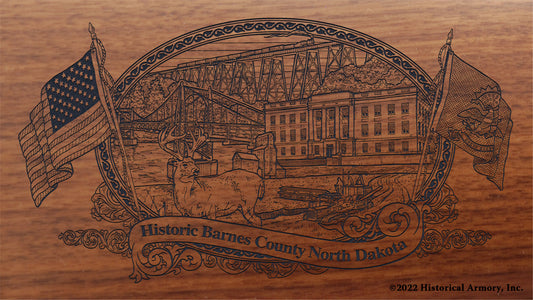 Barnes County North Dakota Engraved Rifle Buttstock