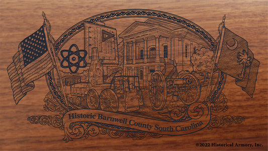 Barnwell County South Carolina Engraved Rifle Buttstock
