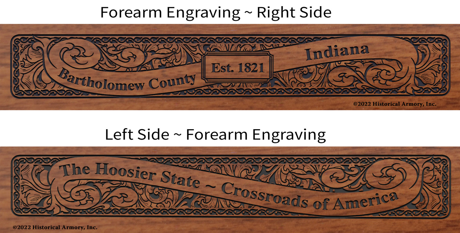Bartholomew County Indiana Engraved Rifle Forearm