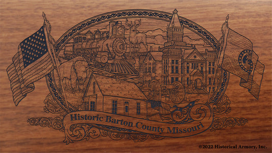 Barton County Missouri Engraved Rifle Buttstock