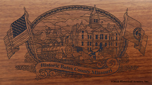Bates County Missouri Engraved Rifle Buttstock