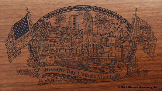 Bay County Michigan Engraved Rifle Buttstock