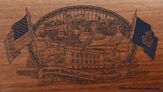 Beadle County South Dakota Engraved Rifle Buttstock