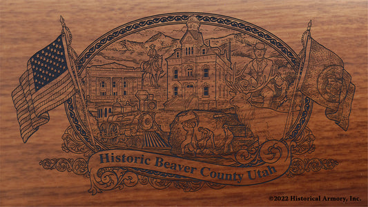 Beaver County Utah Engraved Rifle Buttstock