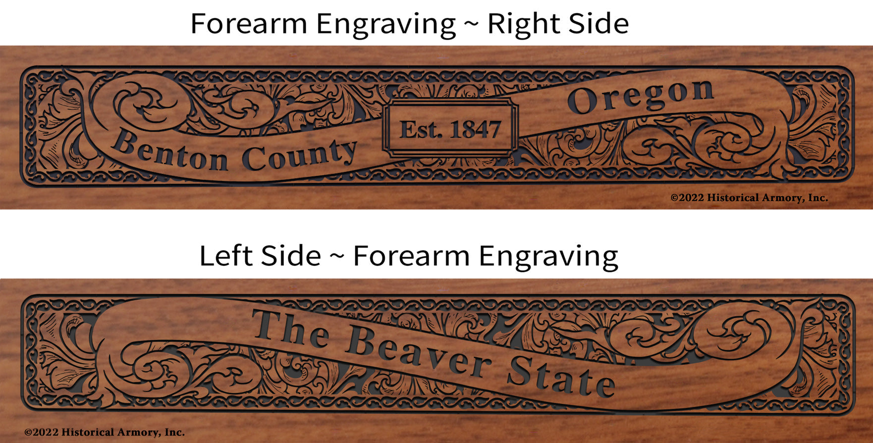 Benton County Oregon Engraved Rifle Forearm