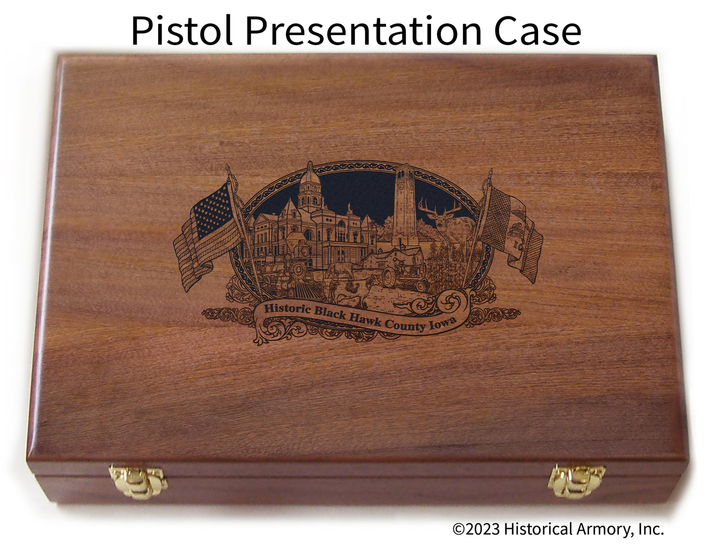 Black Hawk County Iowa Engraved .45 Auto Ruger 1911 Presentation Case