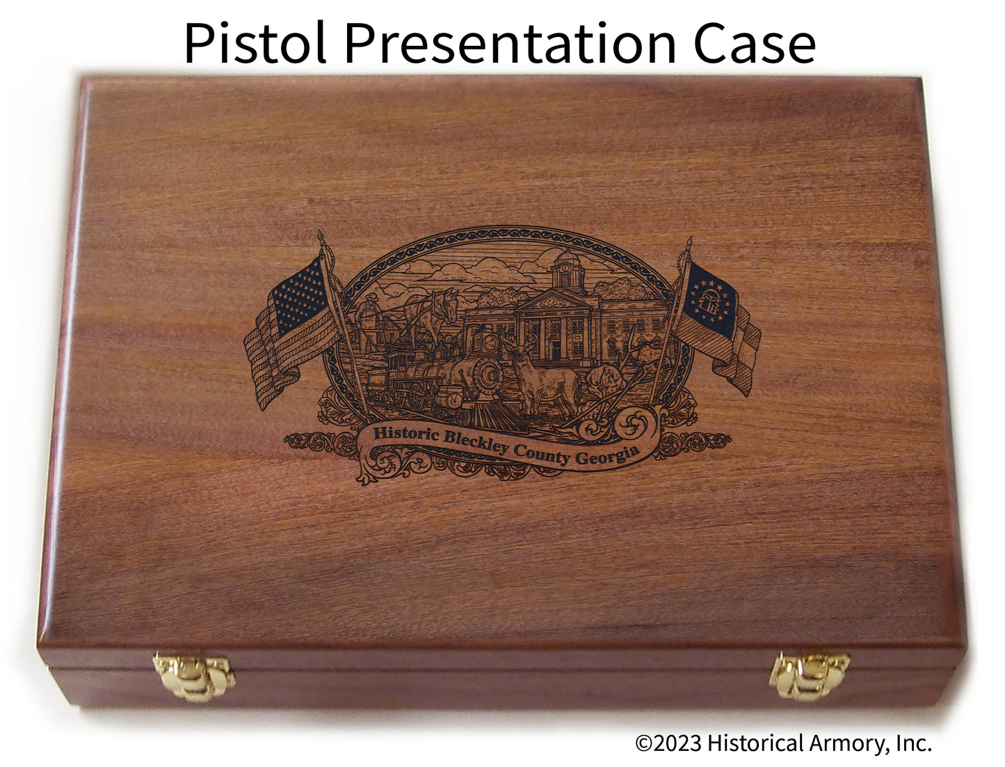 Bleckley County Georgia Engraved .45 Auto Ruger 1911 Presentation Case