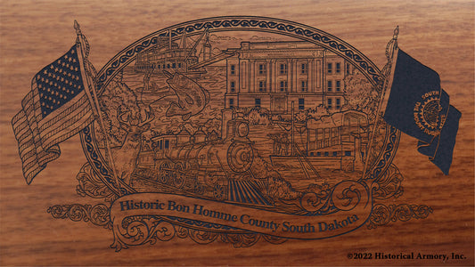 Bon Homme County South Dakota Engraved Rifle Buttstock