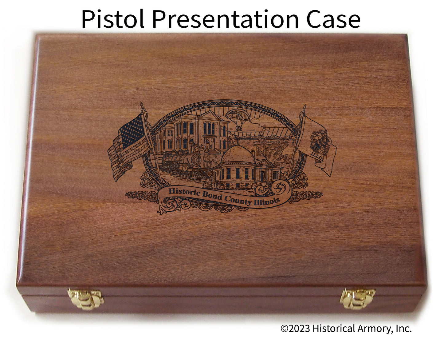 Bond County Illinois Engraved .45 Auto Ruger 1911 Presentation Case