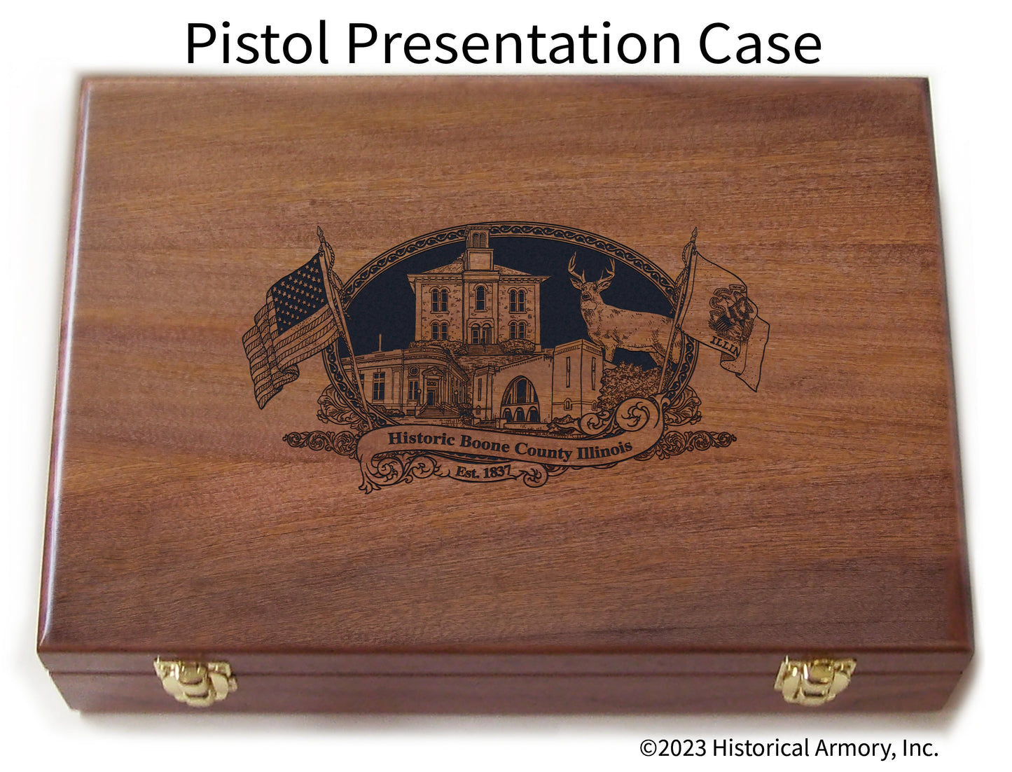 Boone County Illinois Engraved .45 Auto Ruger 1911 Presentation Case