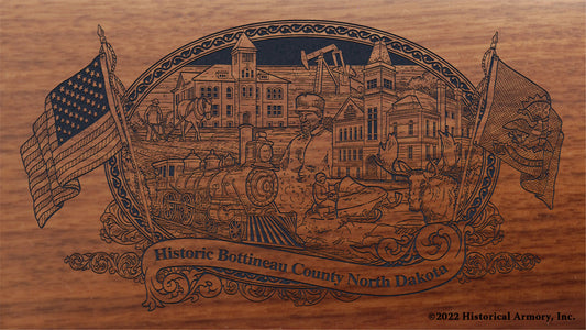 Bottineau County North Dakota Engraved Rifle Buttstock