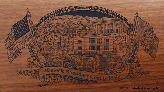 Boundary County Idaho Engraved Rifle Buttstock