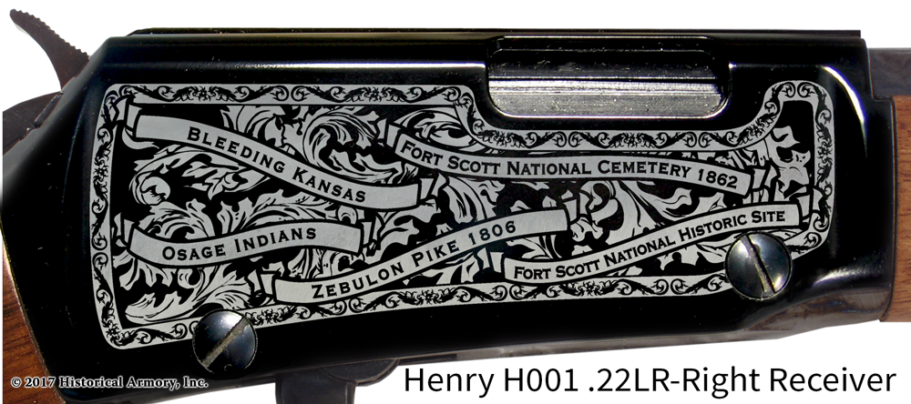 Bourbon County Kansas Engraved Rifle