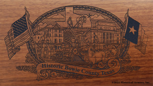 Engraved artwork | History of Bowie County Texas | Historical Armory