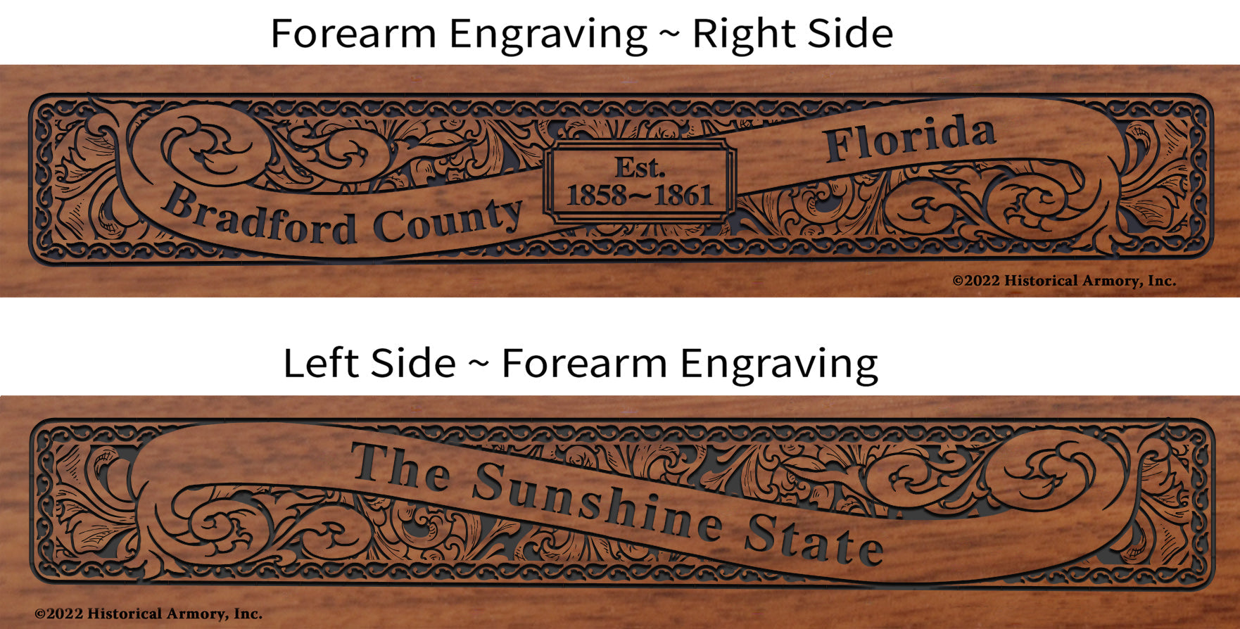 Bradford County Florida Engraved Rifle Forearm