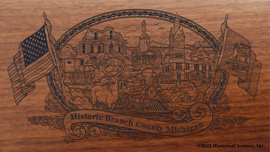 Branch County Michigan Engraved Rifle Buttstock