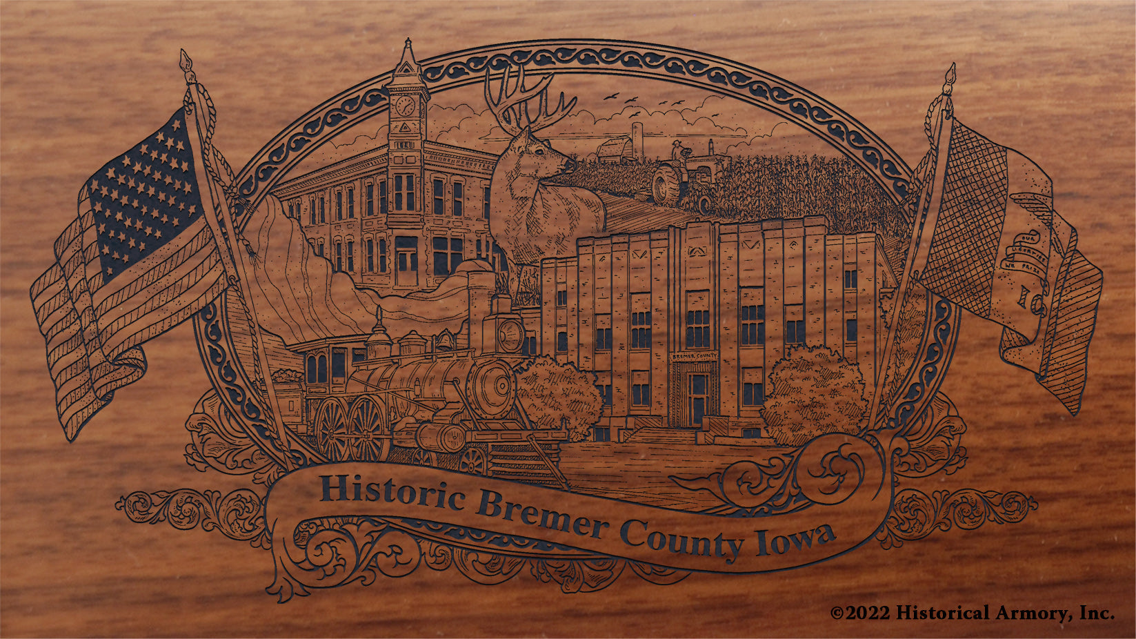 Bremer County Iowa Engraved Rifle Historical Armory