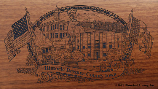 Bremer County Iowa Engraved Rifle Buttstock