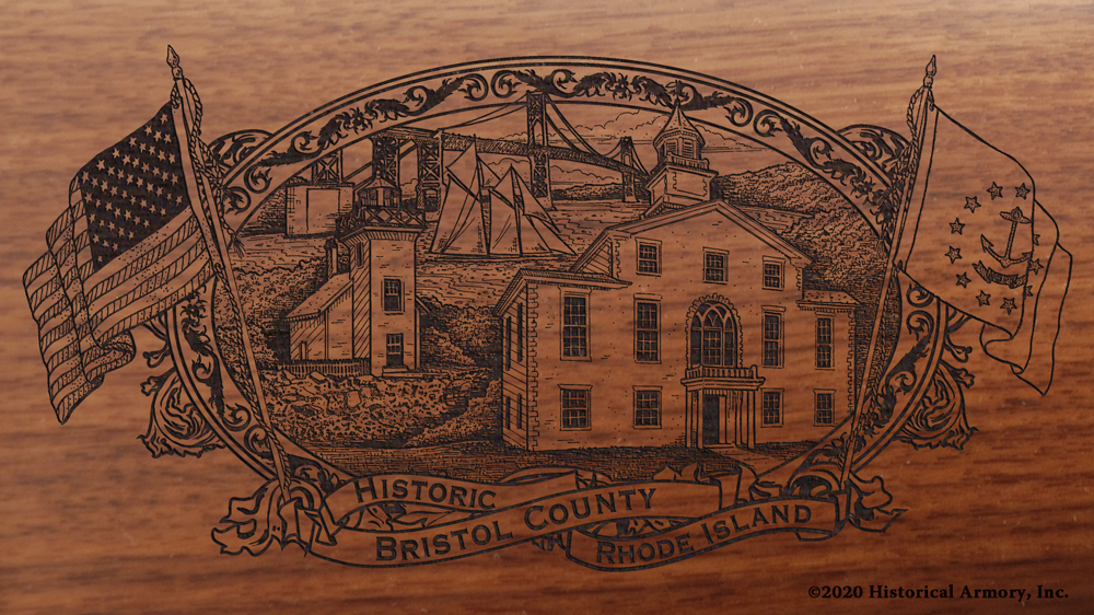 Bristol County Rhode Island Engraved Rifle Historical Armory