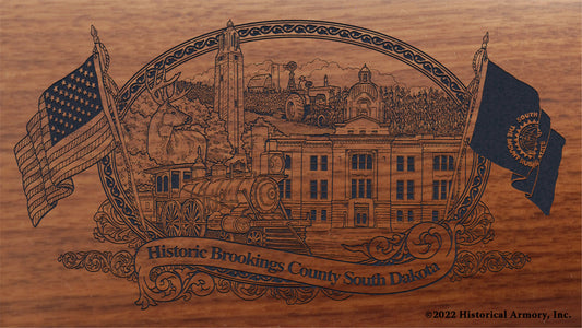 Brookings County South Dakota Engraved Rifle Buttstock