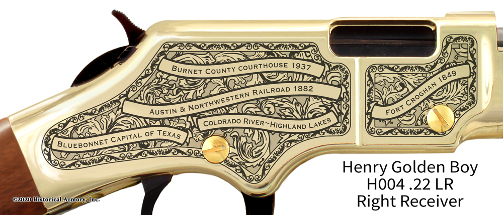 Burnet County Texas Engraved Rifle