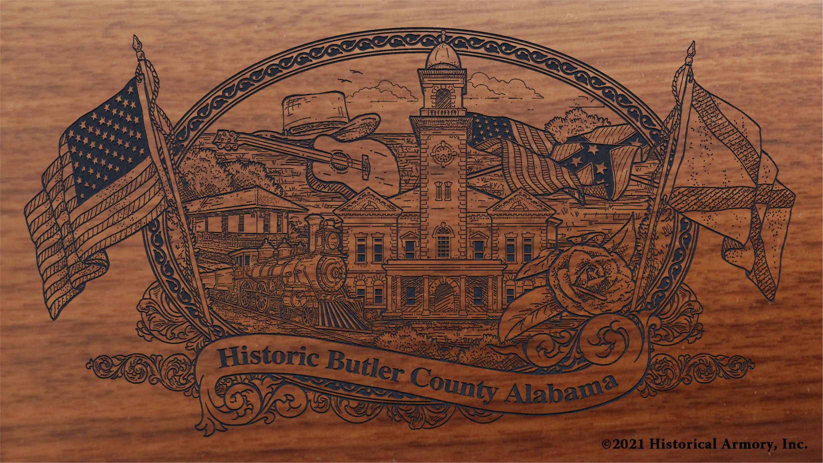 Engraved artwork | History of Butler County Alabama | Historical Armory