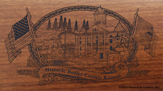 Butler County Kansas Engraved Rifle Buttstock