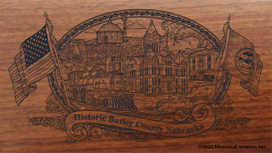 Butler County Nebraska Engraved Rifle Buttstock