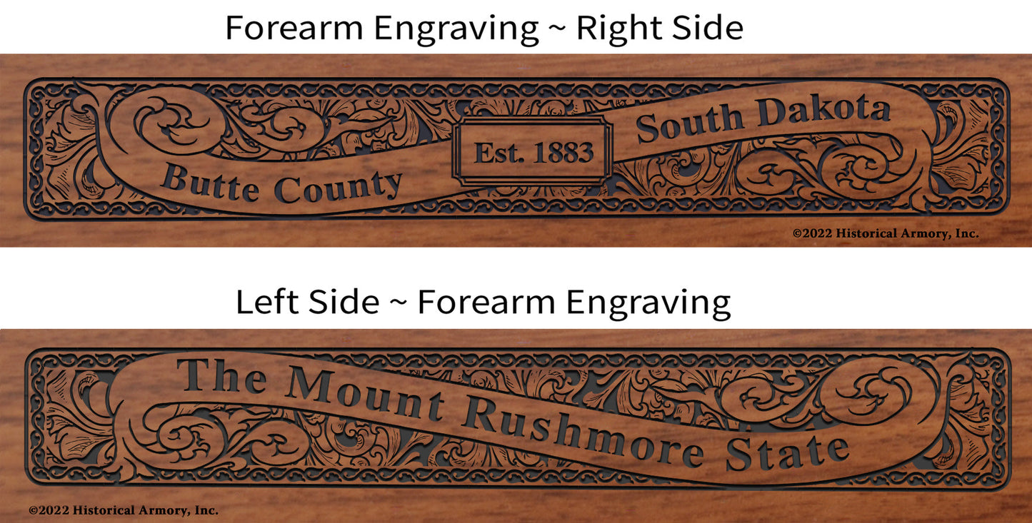 Butte County South Dakota Engraved Rifle Forearm