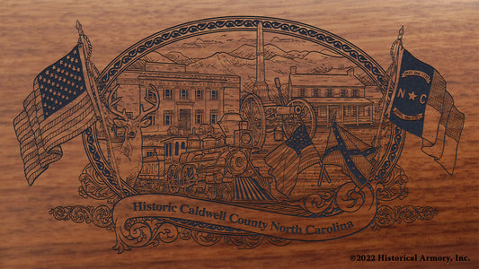 Caldwell County North Carolina Engraved Rifle Buttstock