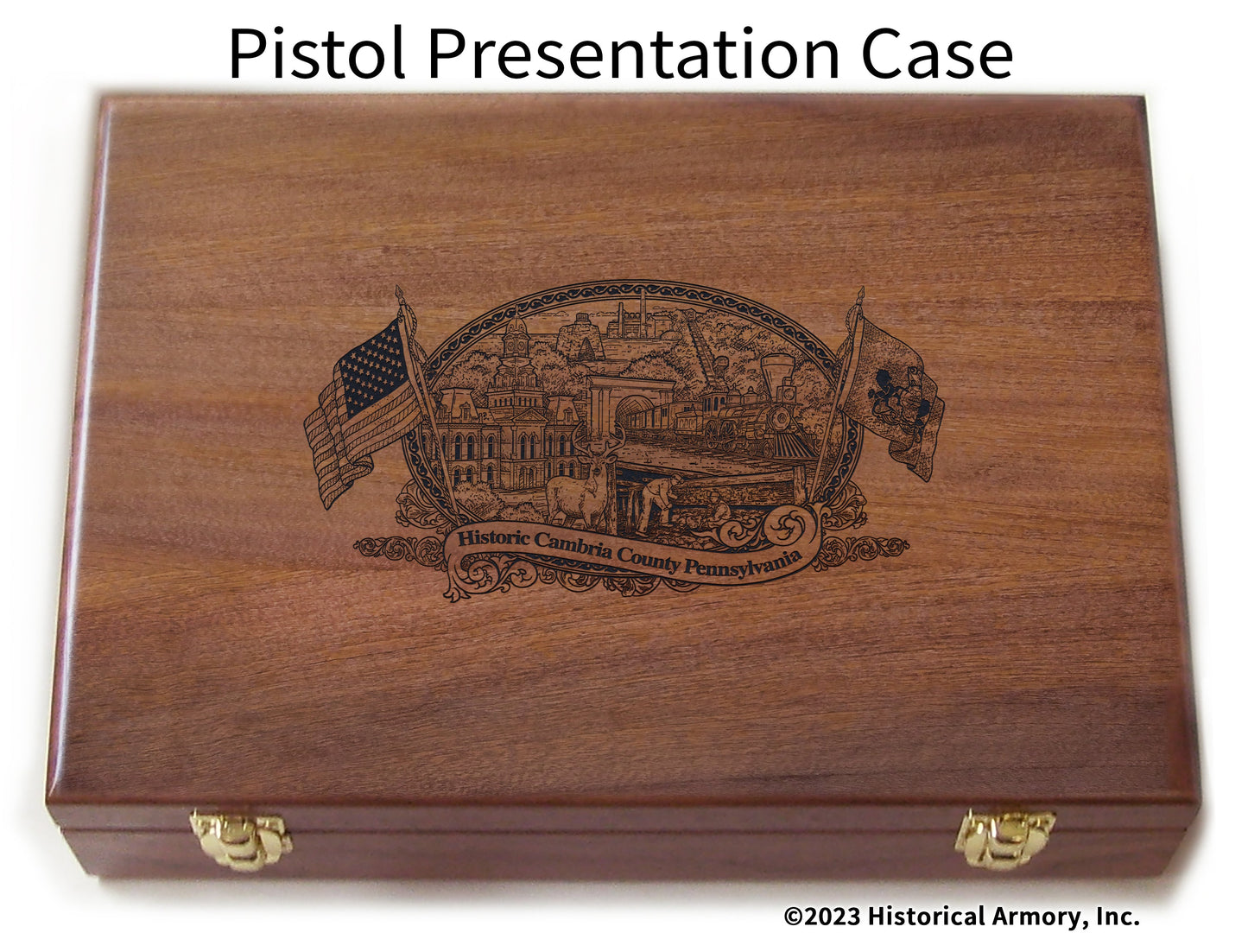 Cambria County Pennsylvania Engraved .45 Auto Ruger 1911 Presentation Case