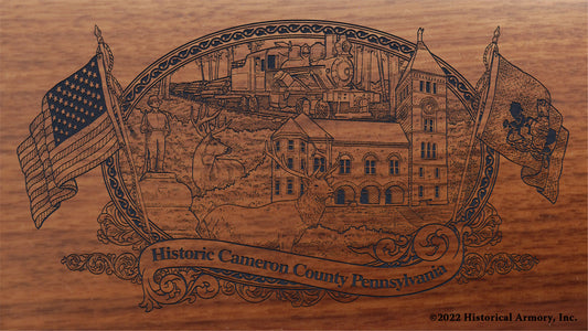 Cameron County Pennsylvania Engraved Rifle Buttstock