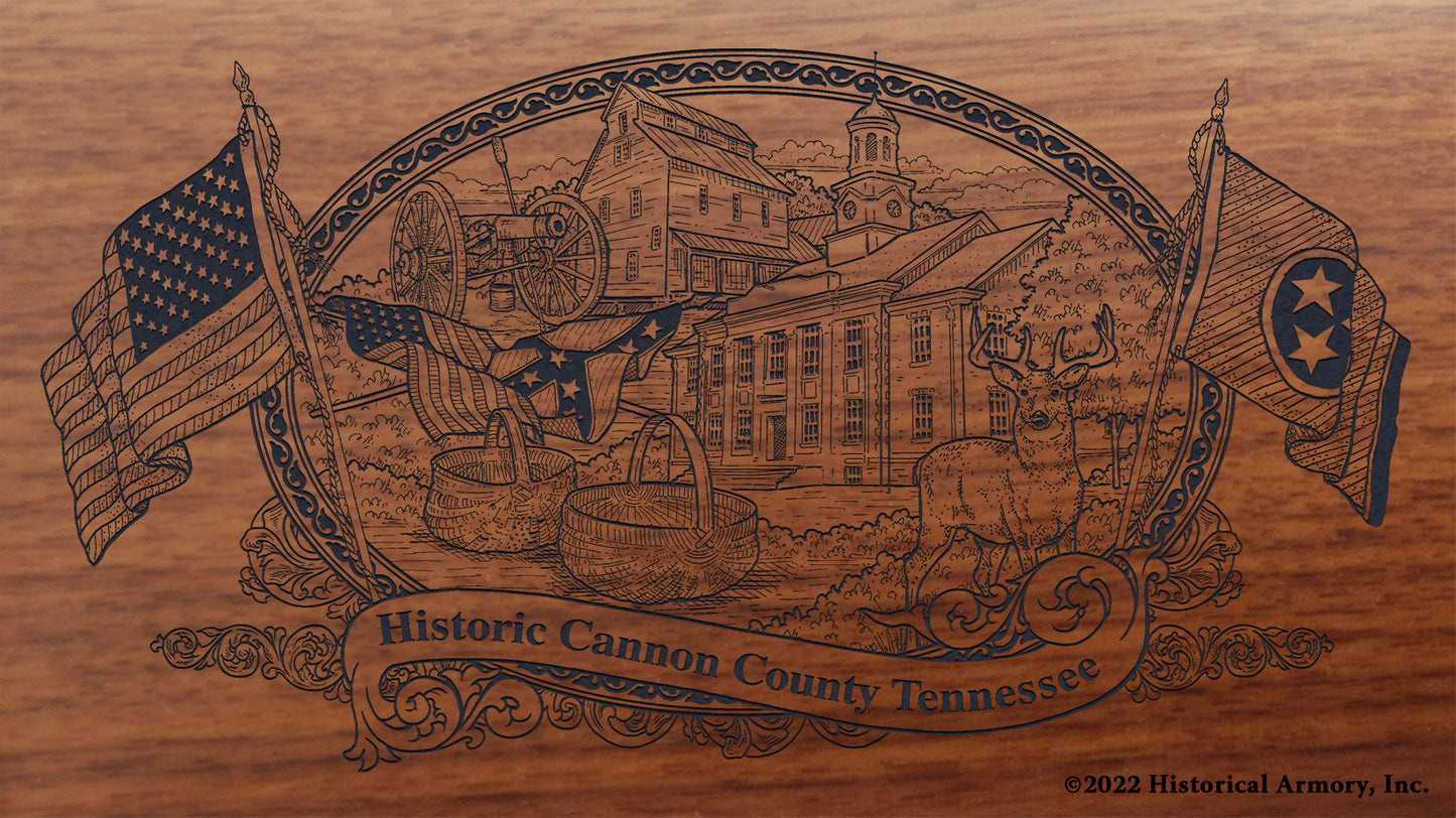 Cannon County Tennessee Engraved Rifle Buttstock
