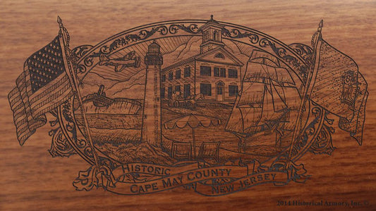 cape may county new jersey engraved rifle buttstock