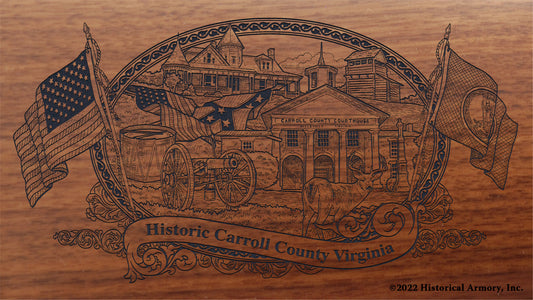 Carroll County Virginia Engraved Rifle Buttstock