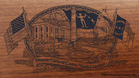 Carteret County North Carolina Engraved Rifle Buttstock