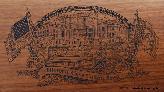 Cass County Iowa Engraved Rifle Buttstock