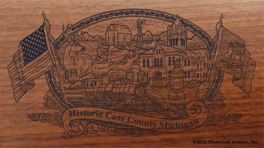 Cass County Michigan Engraved Rifle Buttstock