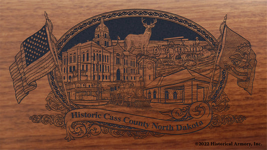 Cass County North Dakota Engraved Rifle Buttstock