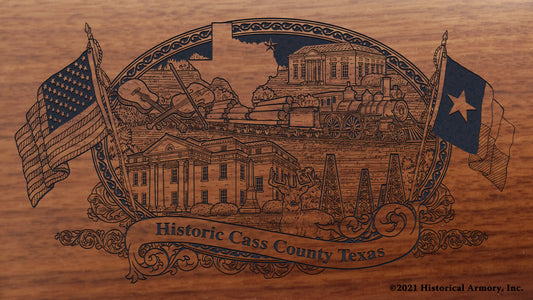 Cass County Texas Engraved Rifle Buttstock