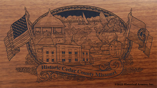 Cedar County Missouri Engraved Rifle Buttstock