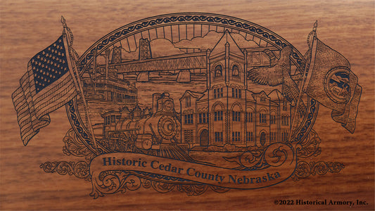 Cedar County Nebraska Engraved Rifle Buttstock