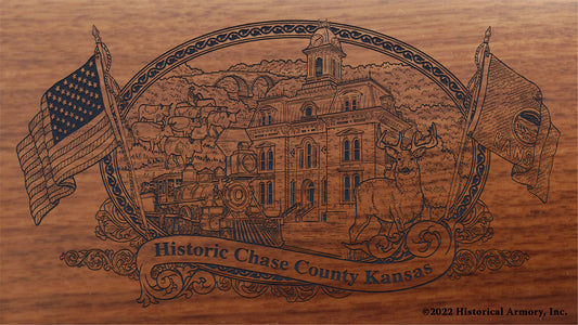 Chase County Kansas Engraved Rifle Buttstock