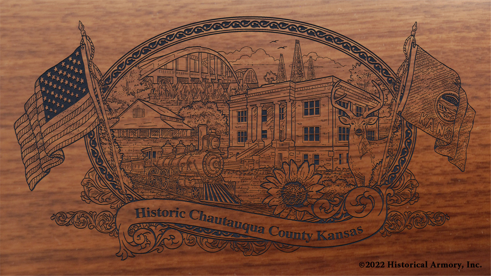 Chautauqua County Kansas Engraved Rifle Historical Armory