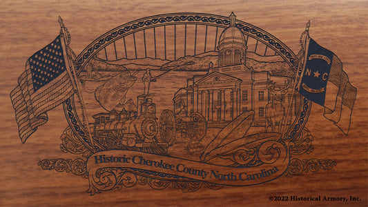 Cherokee County North Carolina Engraved Rifle Buttstock