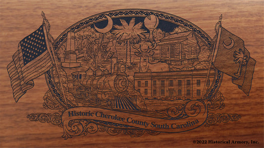 Cherokee County South Carolina Engraved Rifle Buttstock